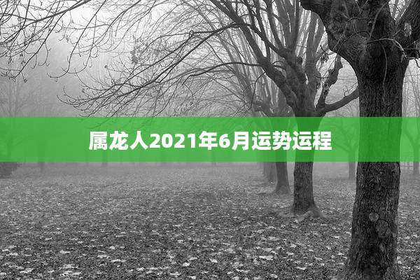 属龙人2021年6月运势运程