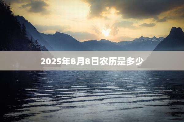2025年8月8日农历是多少