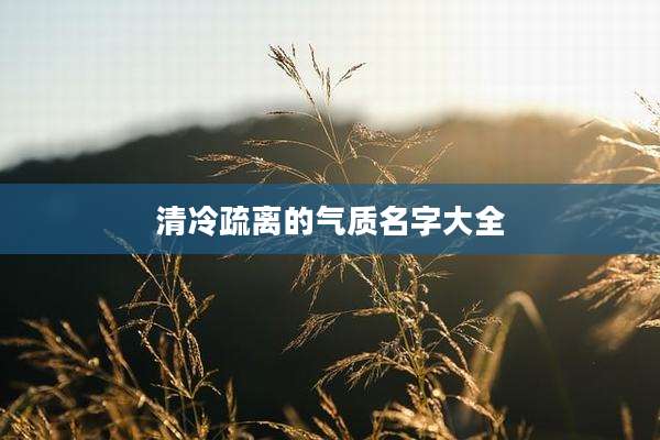 清冷疏离的气质名字大全