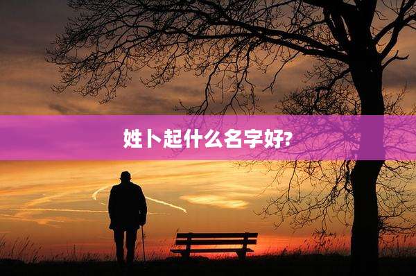 姓卜起什么名字好?