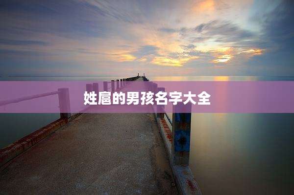 姓扈的男孩名字大全