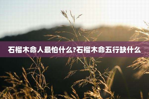 石榴木命人最怕什么?石榴木命五行缺什么