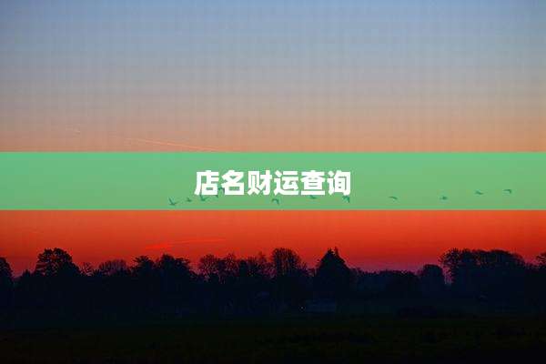 店名财运查询