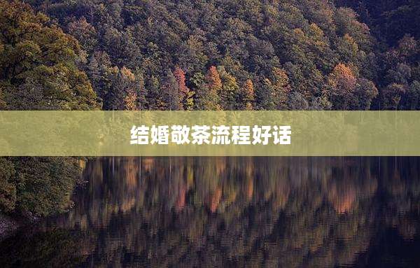 结婚敬茶流程好话