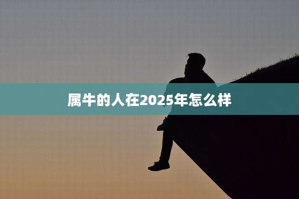 属牛的人在2025年怎么样
