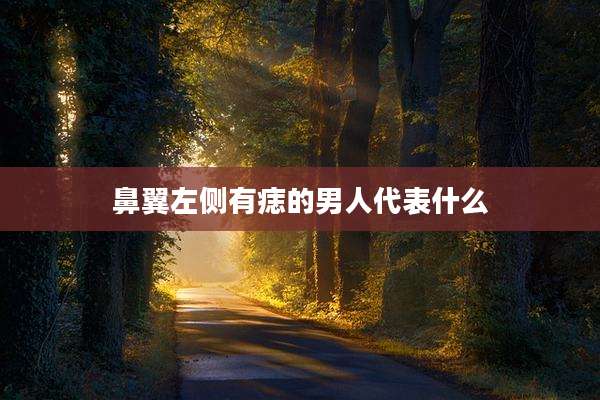 鼻翼左侧有痣的男人代表什么