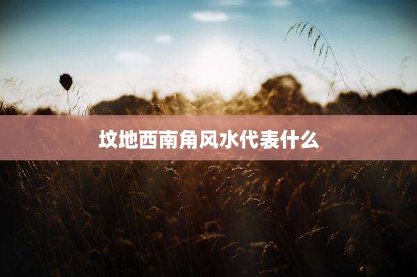 坟地西南角风水代表什么