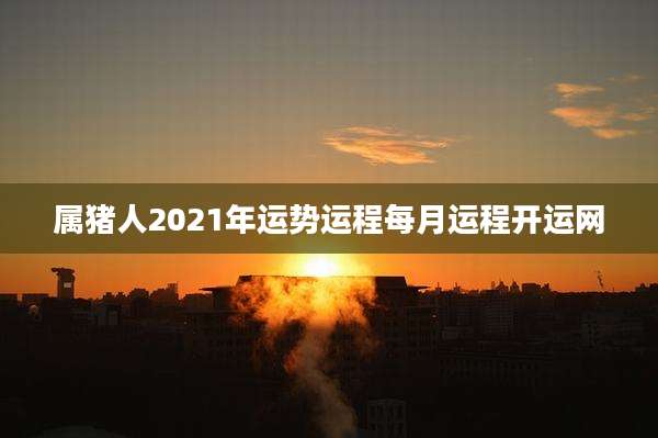 属猪人2021年运势运程每月运程开运网