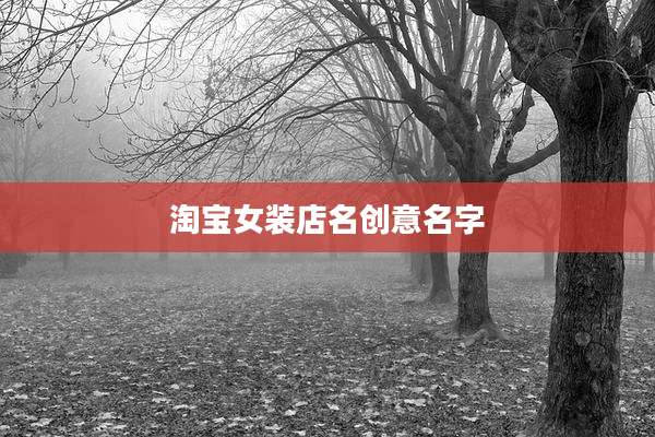 淘宝女装店名创意名字