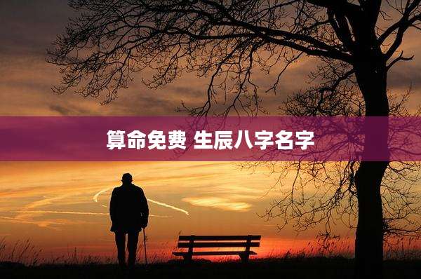 算命免费 生辰八字名字