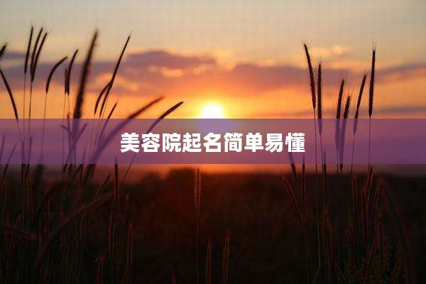 美容院起名简单易懂