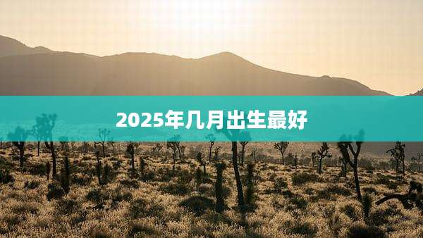 2025年几月出生最好