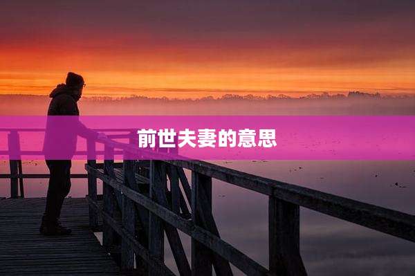 前世夫妻的意思