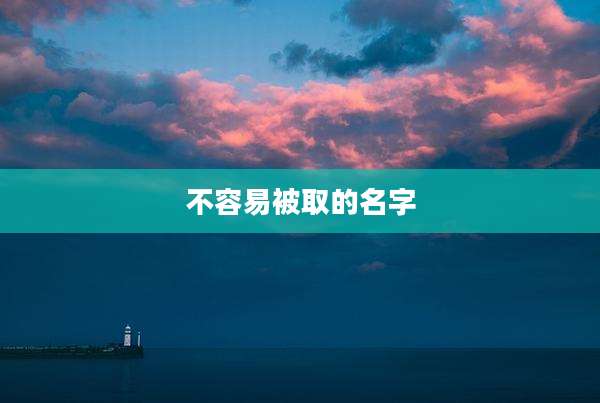 不容易被取的名字