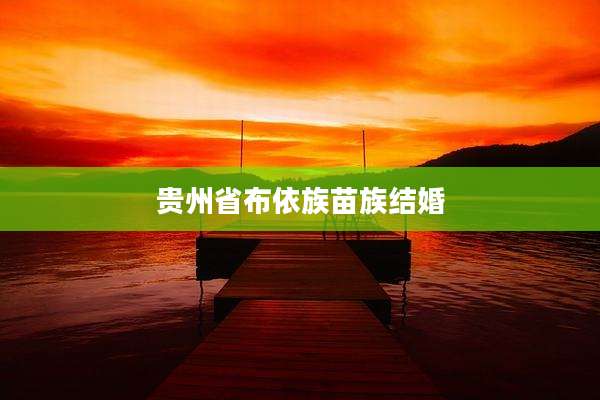 贵州省布依族苗族结婚