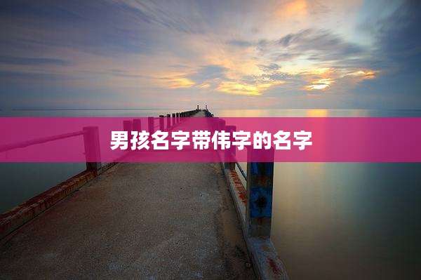 男孩名字带伟字的名字