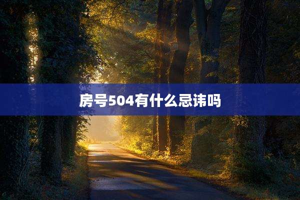 房号504有什么忌讳吗