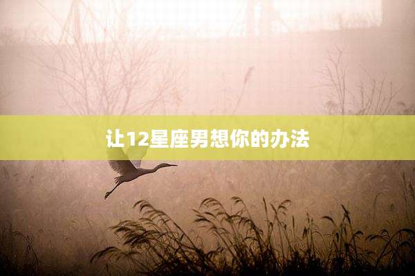 让12星座男想你的办法
