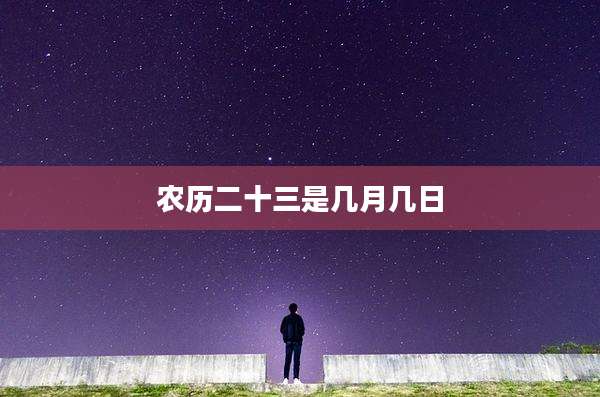 农历二十三是几月几日