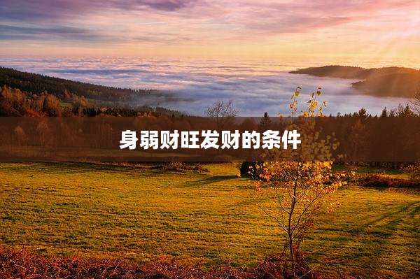 身弱财旺发财的条件