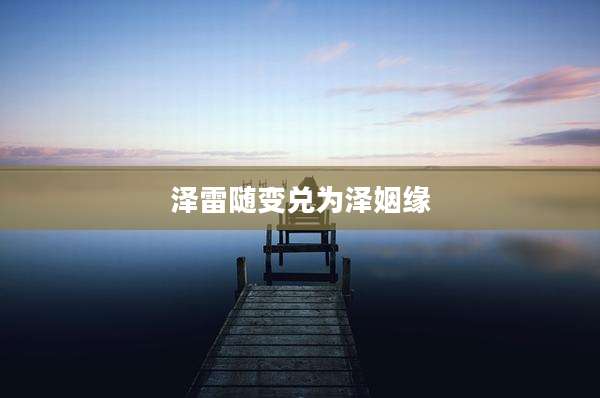 泽雷随变兑为泽姻缘