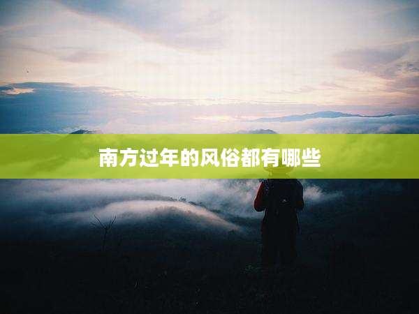 南方过年的风俗都有哪些