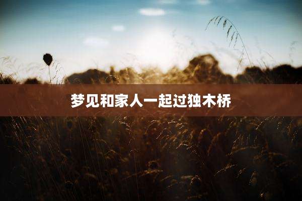 梦见和家人一起过独木桥