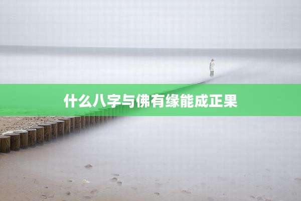 什么八字与佛有缘能成正果