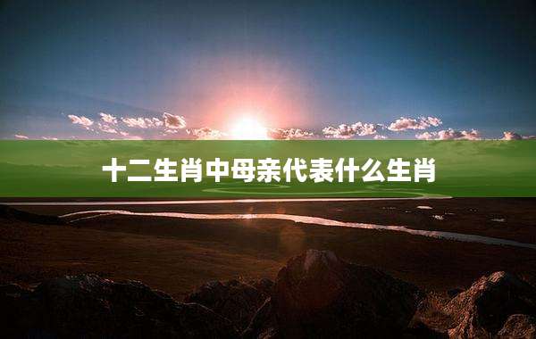 十二生肖中母亲代表什么生肖