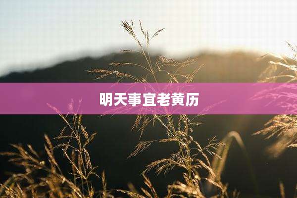明天事宜老黄历