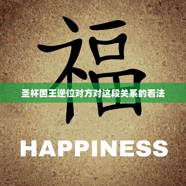 圣杯国王逆位对方对这段关系的看法