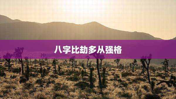 八字比劫多从强格