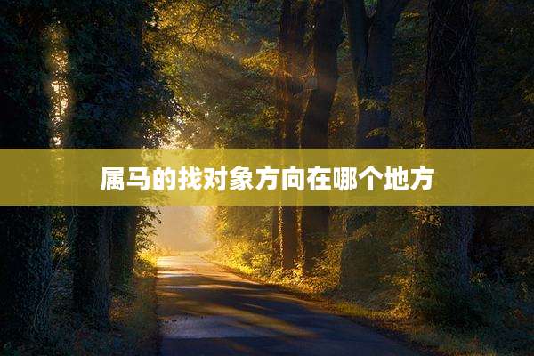 属马的找对象方向在哪个地方