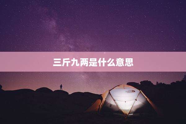 三斤九两是什么意思