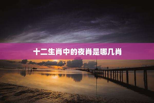 十二生肖中的夜肖是哪几肖