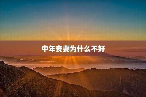 中年丧妻为什么不好