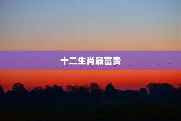 十二生肖最富贵