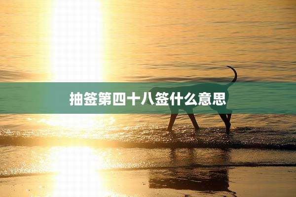 抽签第四十八签什么意思