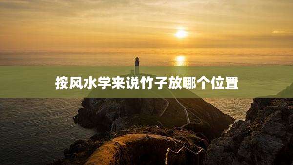 按风水学来说竹子放哪个位置