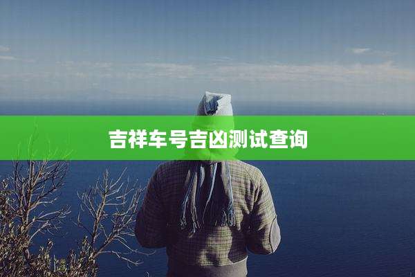 吉祥车号吉凶测试查询