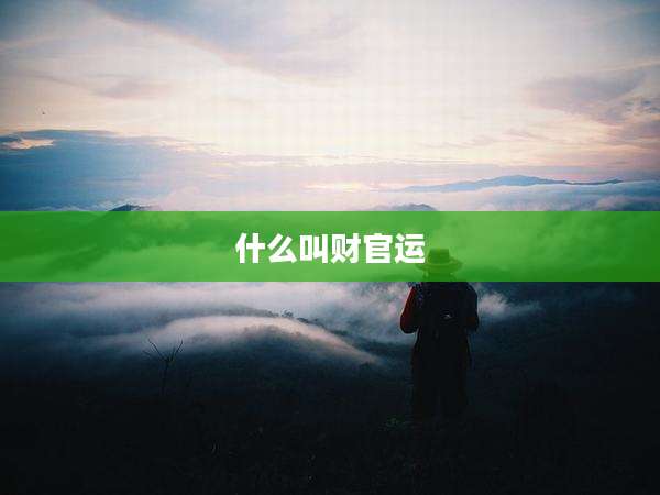 什么叫财官运