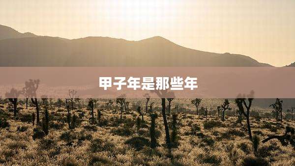 甲子年是那些年