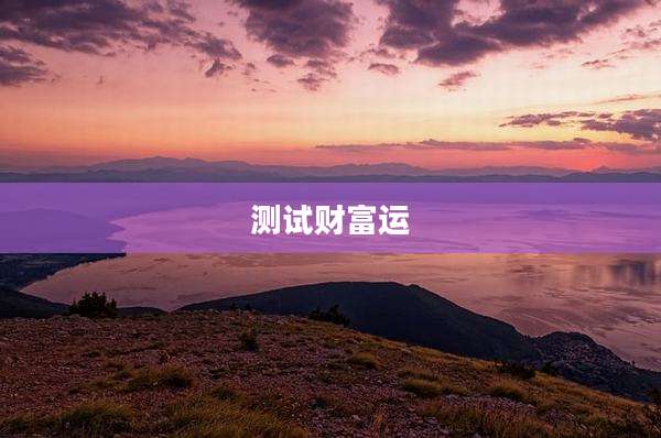 测试财富运