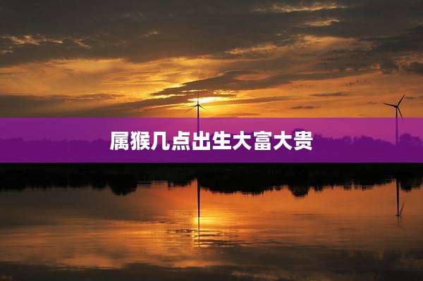属猴几点出生大富大贵