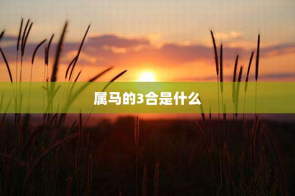 属马的3合是什么