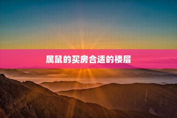 属鼠的买房合适的楼层