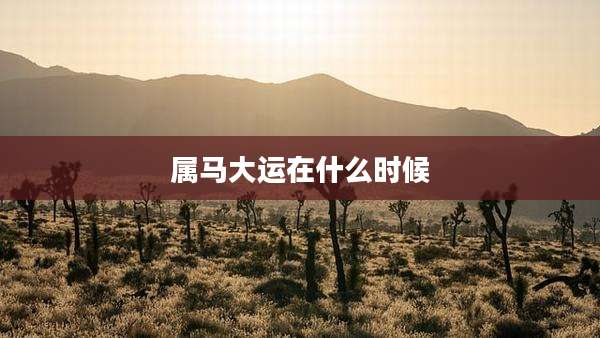 属马大运在什么时候