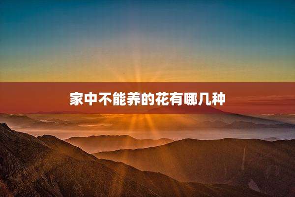 家中不能养的花有哪几种